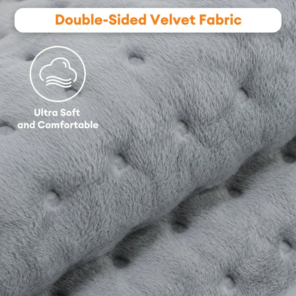 Electric Heating Pad with 9 Heat Settings 4 Timers, Soft Plush USB Washable Heated Mat for Back Neck Belly Office Home