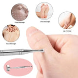 New Acupuncture Stick Double Head Face Massage Tool, Stainless Steel Acupressure Pen, Ear & Body Acupoint Probe For Muscle Relie