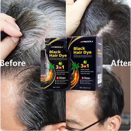 Pure Natural Herbal Hair Dye Shampoo Change Hair Color Cover Gray Hair White Hair Treatment Bubble Plant Hair Dye Hair Care New