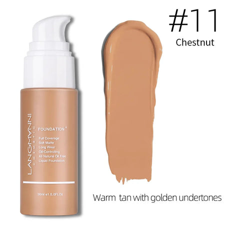 Langmanni 30ml Matte Face Foundation Cream Waterproof  Liquid Foundation Oil Control Cover Base Concealer Makeup Cosmetics