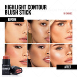 1PC Glowup Glow Highlighter Stick-Waterproof&Sweatproof,Long-Lasting Wear,Naturally Brightens Facial Contours&Highlights Makeup