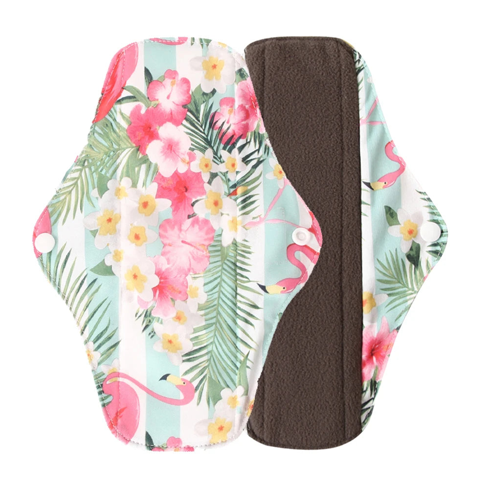 Washable Menstrual Pad Panty Liner Reusable Cloth Sanitary pad Hygienic and Soft Washable Charcoal Menstrual
