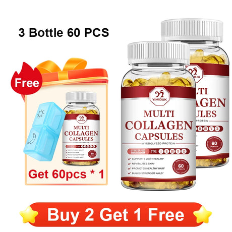 YIMIDUK Multi Collagen Peptides 1500mg Capsules, Supports Skin, Hair, Nails, Joint & Bone Health, Digestion & Daily Vitality