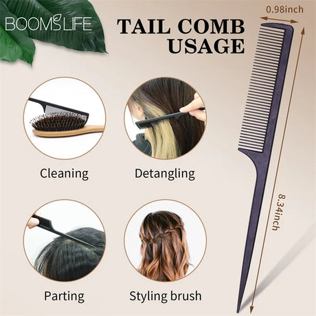 Bristle Hair Brush Women Hair Anti-Static Scalp Massage Comb Wood Hair Brush for Curly Thick Long Hair Detangler