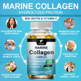 Marine Collagen Capsules, with Hyaluronic Acid & Vitamins, Supports Anti-Aging, Skin Moisture, Hair Growth & Nail Strength