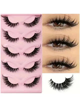 20 pairs of false eyelashes with short front and long back, repeatedly used with distinct roots
