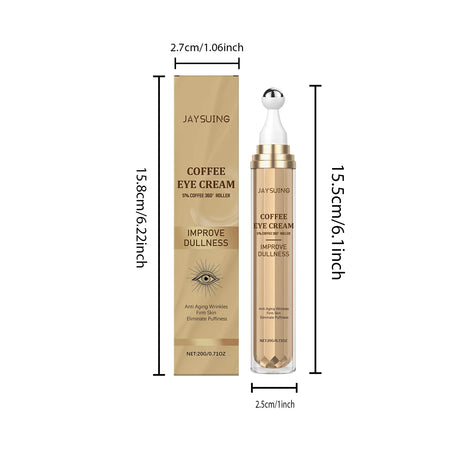 Caffeine Firming Eye Cream Fade Dark Circles Anti-Puffiness Lighten Fine Lines Under The Eyes Remove Eye Bags Roller Eye Massage