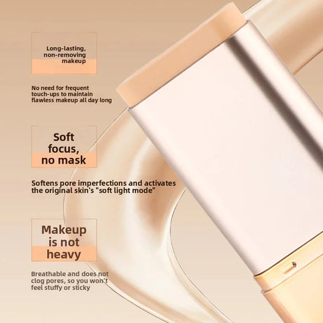 Dewy Glow Foundation Stick | Lightweight Cream Texture, Long-Lasting, Quick Apply, Natural Flawless Skin