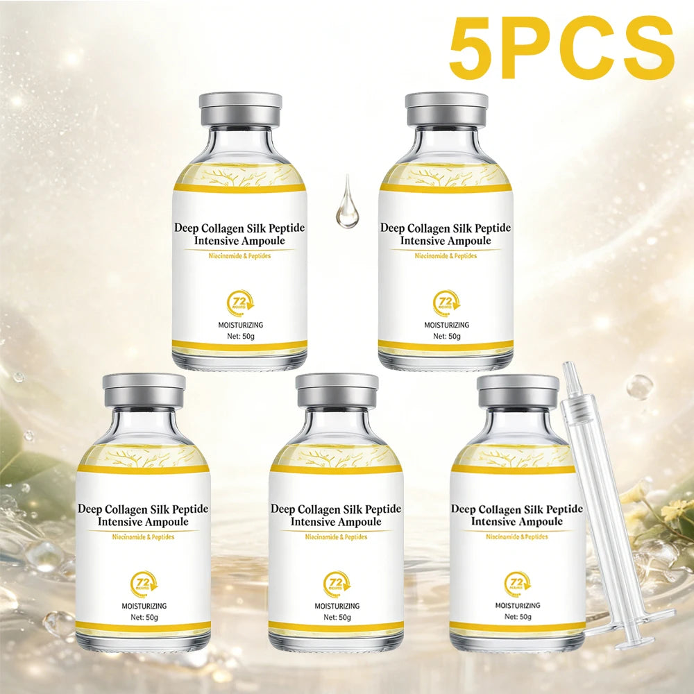 Deep Collagen Silk Peptide Intensive Ampoule Face-Lift Serum with Peptides & Deep Collagen Plumping, Smooth, Korean Skincare