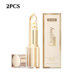 24K Gold Foil Vitamin E Lip Balm Crystal Jelly Lipstick,Moisturizing Lip Care for Dry Lips,Long-Lasting Hydrating Tint