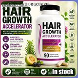 Lustriva Hair Growth Vitamins with Biotin, Marine Collagen, Saw Palmetto, Ashwagandha, Horsetail & Zinc – Thicker Hair, 90 Caps