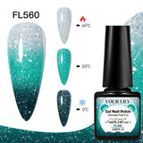 FOUR LILY 7ml Thermal Nail Gel Polish 3 Colors Changing Semi Permanent Soak Off UV/LED Nail Supplies Gel for Manicure Design