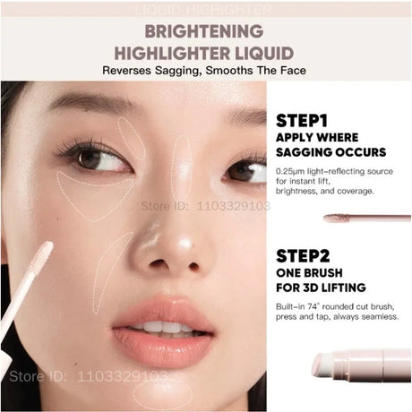 Judydoll Liquid Contouring Highlighter Facial Contour High Gloss Grey Brown Matte Nose Shadow Cream Brighten Face Bronzer Makeup