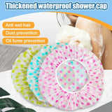3Pcs Women Shower Cap Waterproof Wide Elastic Band Reusable Bashroom Cap Fashion Wave Point Shower Hat Bathroom Accessories