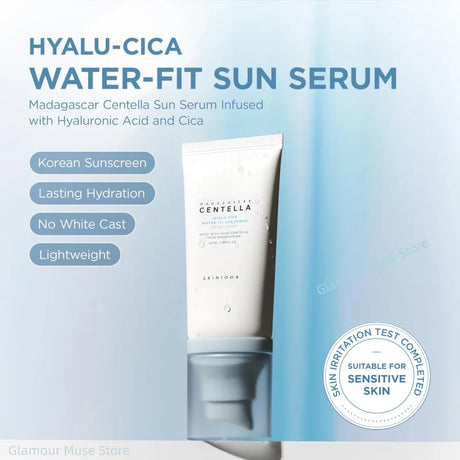 Korean Centella Kits Light Cleansing Oil and Hyalu-Cica Water-Fit Suncreen Moisturizing Makeup Remover Shrink Pore Face Care Set