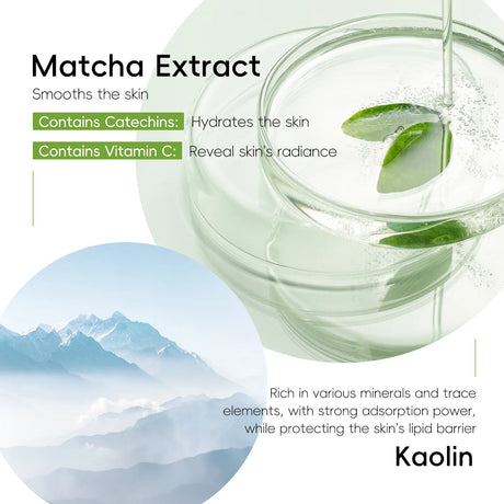 LAIKOU Longjing Matcha Mud Mask Refreshing Hydration & Moisturisation Removal Blackhead Clay Oil Control Deep Cleaning Mask