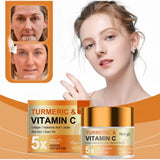 Turmeric Vitamin C Anti-Aging Cream Moisturizing Anti-Wrinkle Collagen Hyaluronic Acid Cream Skin Care Cosmetics