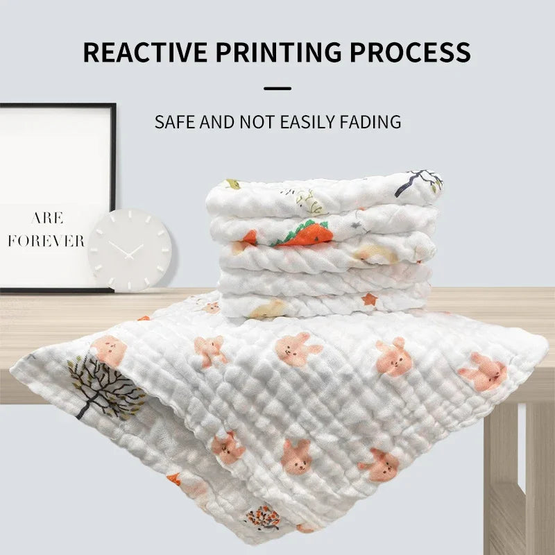 5pcs Baby Muslin Washcloths Burp Cloths, Baby Face Towels, Natural Muslin Cotton Baby Wipes, Soft Face Cloths For Newborn, Baby