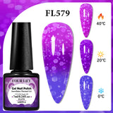 FOUR LILY 7ml Thermal Nail Gel Polish 3 Colors Changing Semi Permanent Soak Off UV/LED Nail Supplies Gel for Manicure Design