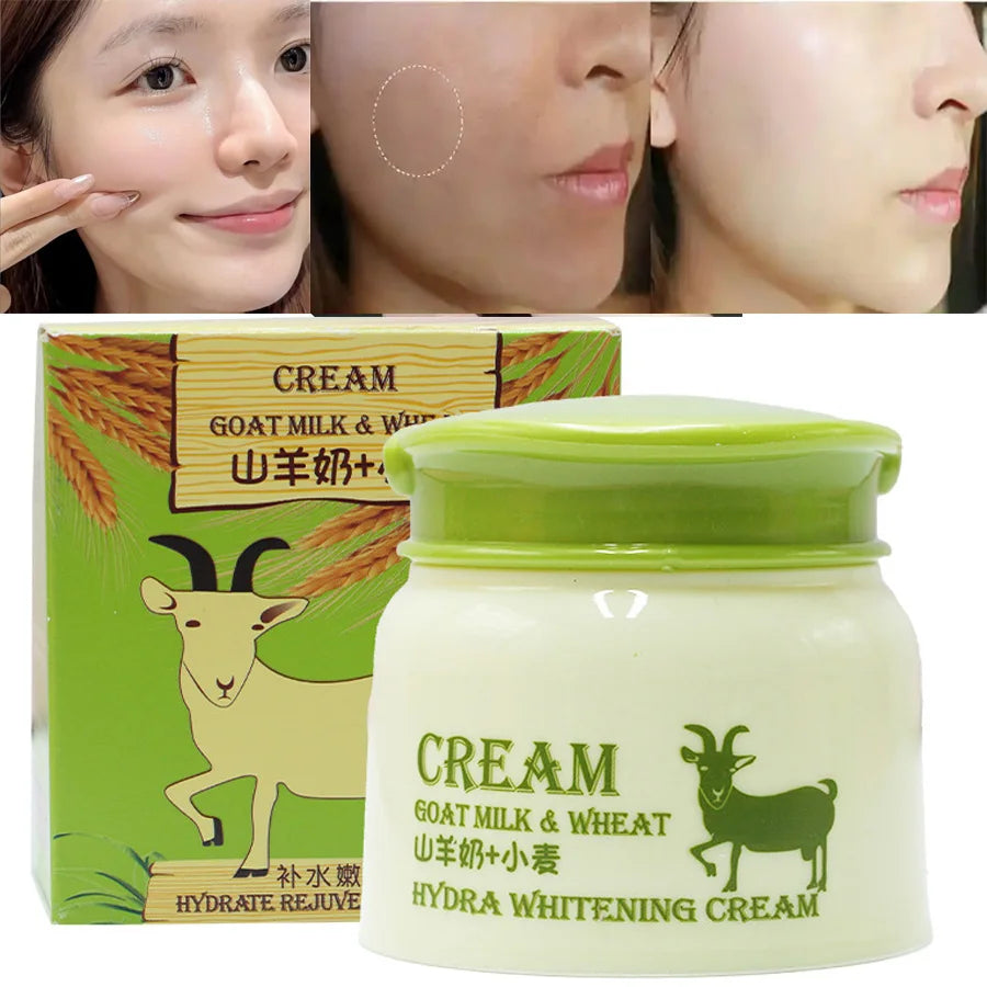 Goat Milk And Wheat Hydra Whitening Cream Skin Hydration Moisturizing Body for Dry & Sensitive Skin Anti-Aging Firming Cream