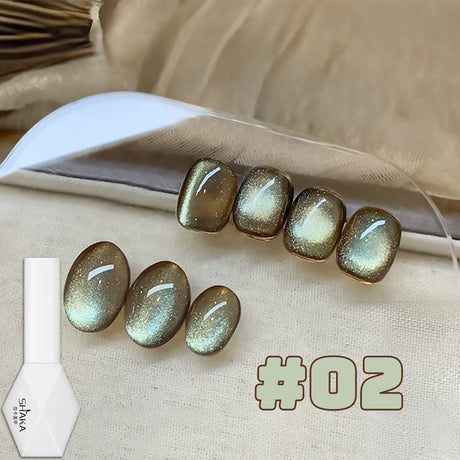 WS 10ML Sunlight Cat Eye Gel Nail Polish Autumn Winter Whitening Wine Red Color Light Sunset Glow Cat Eye Glass Beads Nail Atr