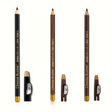 3pcs Eyebrow Pencil Eyeliner lip pencil Natural makeup Long-lasting Black dark coffee light coffee with pencil sharpener