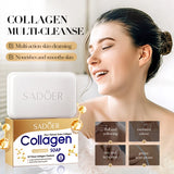 1/2pcs SADOER Collagen Ossein Facial Soap Face Wash Foam Facial Cleanser Moisturizing Oil Control Body Bathing Handmade Soap