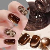 12ml 1-21pcs Brown Gold Cat Eye Gel Nail Polish Hot Selling Winter Whitening Magnet Gel Polish Gold Nails Nail Supplies Nail Art