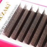 XIUSUZAKI 3D W Shaped Black Brown Eyelashes Extensions 3 Tips False Lashes Natural Soft Premade Volume Fans Individual Lashes