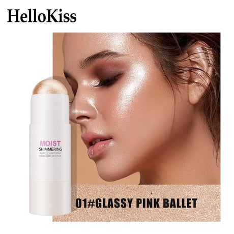 [Natural Glowup] 1pc Glowup Highlighter Stick | Natural Brightening Face Contour & Highlight Makeup, Medium Coverage, Buildable