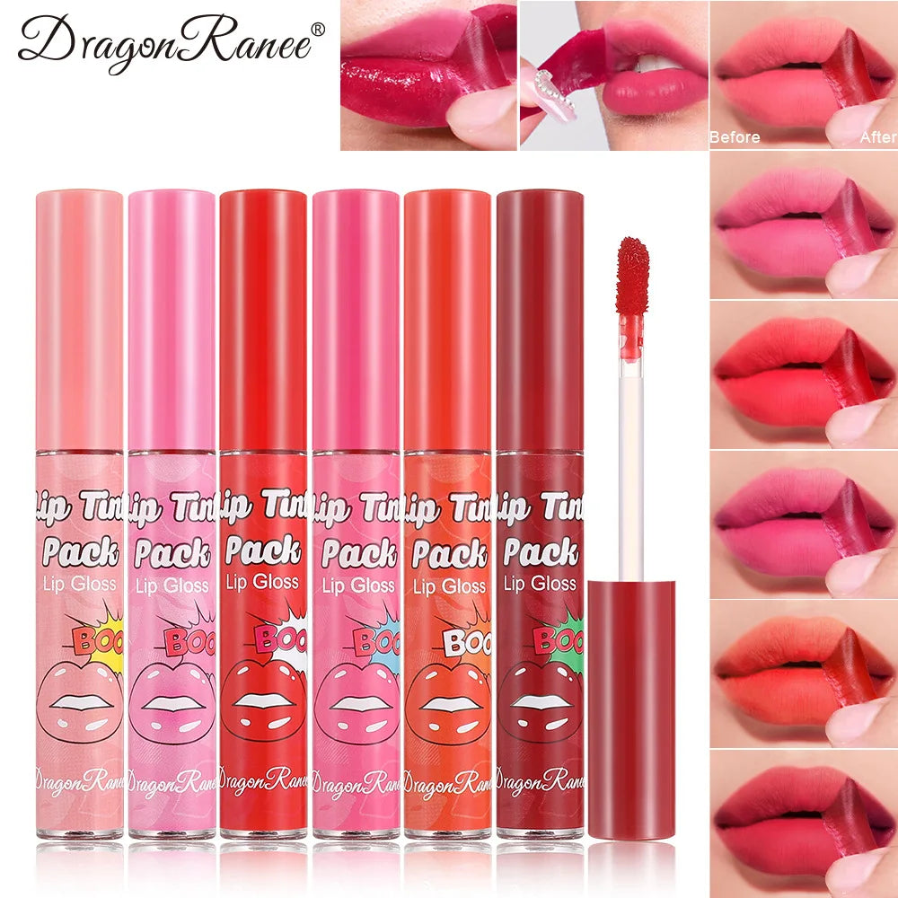Peel-off Lip Gloss Waterproof Long Lasting Non-Stick Cup Beauty Red Lipstick Matte Rose Tear-off Liquid Tattoo Lip Stain Make Up