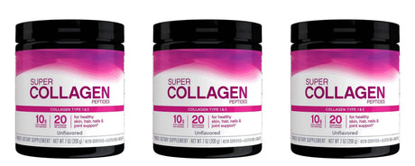 Super Collagen Powder Type 1 & 3 Hydrolyzed Bovine Collagen Supports Healthy Looking Skin Hair Nails Unflavored 20 Servings