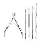 1/3/5/6Pcs Nail Professional Stainless Steel Nail Cutter Scissor Nippers Cuticle Pusher Remover Nail Care Manicure Tools Kits