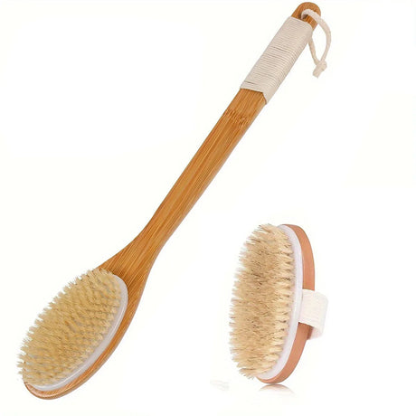 Body Dry Brush, Hard Shower Brush, Exfoliator, Male and Female Bath Tool, Used for Wet or Dry Brushing, Long Handle