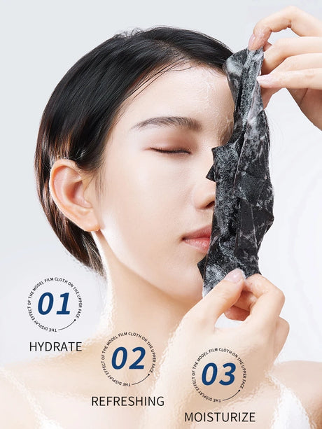 20 Pieces of Bamboo Charcoal Bubble Mask, Moisturizing and Nourishing, Deep Cleansing, Gentle and Skin-Friendly Texture, High-Fitting Mask That Can Purify and Soften the Skin