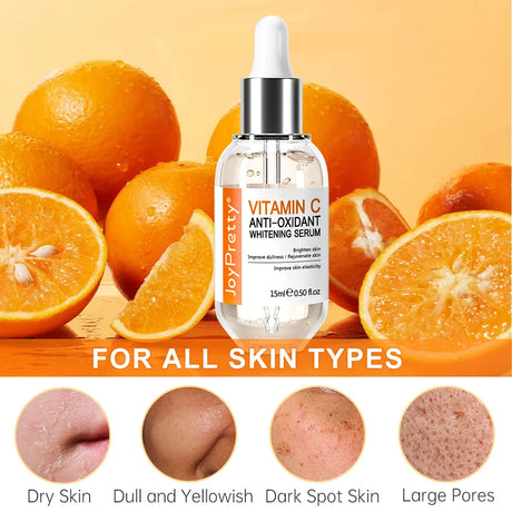 JoyPretty Vitamin C Whitening Face Serum Hyaluronic Acid Dark Spots Removal Moisturizing Facial Serum Skin Care Products