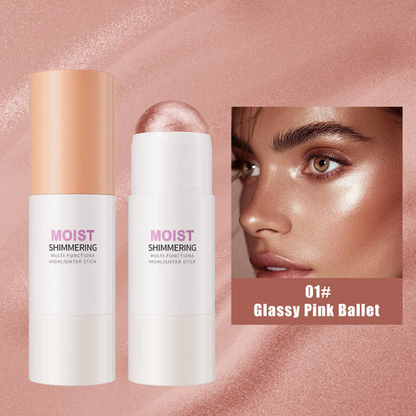 [Natural Glowup] 1pc Glowup Highlighter Stick | Natural Brightening Face Contour & Highlight Makeup, Medium Coverage, Buildable