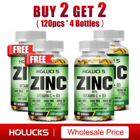 Buy 1 Get 1 Free! Pure Zinc Supplement, for Immune System Booster, Wound Healing & Antioxidant Defense for Year-Round Wellness
