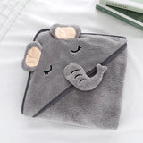 Toddler Bathrobe Infant Bath Towel Boy Girl Blankets Swaddle With Hood Cartoon Coral Fleece Towel Blanket Newborn Kids Bedding