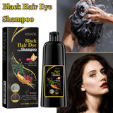 Black Hair Colouring Shampoo 3 in 1 Natural Herbal Essence Instant Colouring Shiny Hair Dye Shampoo Cleaning Nourishing Hair for Covering White