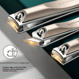 Precision Nail Clippers 5-Piece Set, Double-Edged Sharp And Durable, Complete Set With Ear Pick, Carefully Selected Steel Precision Grinding, Stainless Steel Nail Clipper Set Anti-Splash Rotating Package Five-Piece Pliers Ful