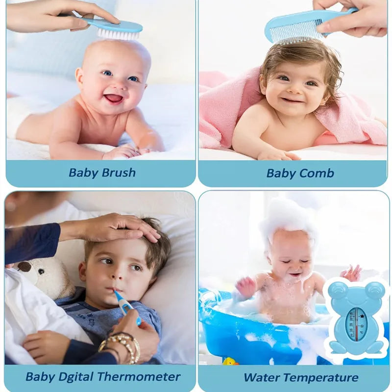 4/8/13pcs Newborn Daily Nail Care Kit Nail Clipper Tool Health Kit Thermometer Comb Care Kit