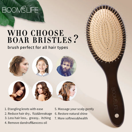 Denman Head Massage Brush Steel Hair Brush Wood HairBrush With Steel Needle Scalp Airbag Hair Brush For Hair Combing