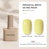 MAYCHAO Gel Nail Polish 12ML Full Coverage Base Top Coat Soak Off Gel Polish UV LED Gel Semi Permanent Varnishes Design Nail Art