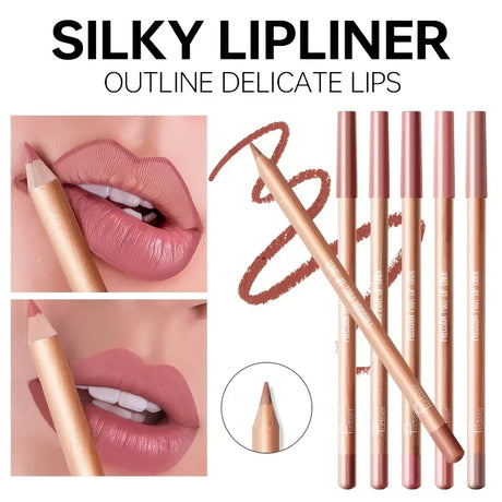 Nude Matte Lip Liner, Waterproof Long Lasting High Pigment Lip Pencil, Smooth Precise Lip Makeup Gift for Women