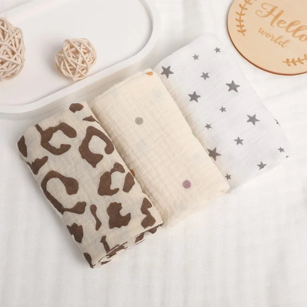 3/5Pcs 6-Layer Pure Cotton Baby Cotton Washcloth Soft Gauze Cotton Newborn Burp Cloth Absorbent Baby Towels Square Towels
