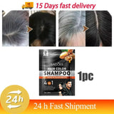 Gray White Hair Treatment Shampoo White To Black Anti Gray Hair Beard Dye Anti Loss Repair Nourish Hair Care Products Men Women