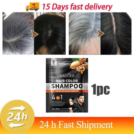Gray White Hair Treatment Shampoo White To Black Anti Gray Hair Beard Dye Anti Loss Repair Nourish Hair Care Products Men Women