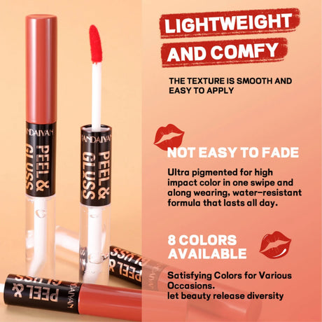 HANDAIYAN Matte Peel-Off Lip Stain Waterproof Transfer-Proof & Moisturizing 2-in-1 | Long-Lasting Lip Gloss & Lipstick