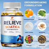 Relieve Sciatica Capsules, Support Lower Lumbar Sciatic, Hip, Thigh, Leg, Foot, Nerve & Joint Health, Relax Muscles, Flexibility